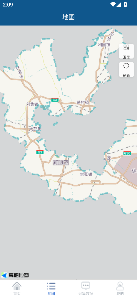 移动端地图页:地图/卫星切换与刷新